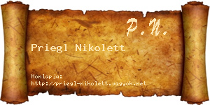 Priegl Nikolett névjegykártya